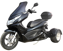 NEW Ice Bear "Q6" 50cc FULL SIZE Motor Trike Scooter PST50-17 with Windshield, 14" Big Tire. Motorcycle license is not needed, free shipping to your door with a free gift at your choice, 1 year bumper to bumper warranty, life time technical support.