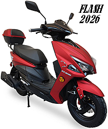 2026 ICE BEAR "FLASH" 150cc Gas Scooter Fully Automatic with ABS Disc Brake, Dual Shocks, Kenda Tires, LED Lights, USB Port (PMZ150-4), free shipping to your door, 1 year bumper to bumper warranty, life time technical support.