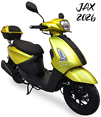 2026 ICE BEAR "JAX" 50cc European style scooter with Kenda Tires, Disc Brake, Dual Shocks, Digital Display, LED Lights, USB Port, Rear Trunk & Large under-seat storage (PMZ50-3), free shipping to your door, 1 year parts warranty.