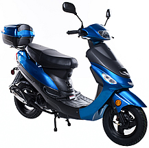 TAO TAO "Pony50" 49cc Moped Scooter Street Legal w/ LED Lights front & back, Aluminum Wheels Rear Luggage Box. Free shipping to your door, free gift and 1 year bumper to bumper warranty. Life-time technical support.