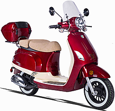 CARB Approved & Fully Assembled Amigo AVENZA 200cc Scooter with Windshield, LED Lights, ABS Disc Brake, USB Port, White Wall Tires, Lockable Glove Box. Free shipping to your door, 1 year bumper to bumper warranty.