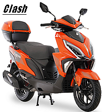CARB Approved ICE BEAR "CLASH" 150cc Scooter with 12" Sport style wheels, LED Accent Lights, Disc Brake, Digital Dash, USB Port, Dual glove box (PMZ150-2), free shipping to your door, 1 year bumper to bumper warranty, lift time technical support.