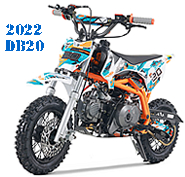 2022 DB20 110cc Premium Pit Bike 4 Stroke Air Cooled Fully Automatic, Dual Disc Brakes, Electric Start, 30 mph, 10" Tires, Powder Coated Frame, Gold Drive Chain. Free shipping to your door. Free helmet. 6 month warranty, life time technical support.