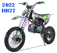 2022 DB27 125cc Premium Dirt Bike 4 Speed Manual, 38 MPH, Dual Disc Brakes, Inverted Forks, 17"/14" Knobby Tires, free shipping to your door, free gift, 6 months warranty, life time technical support.
