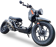 ICE BEAR "GEN V MADDOG" 50cc Scooter Street Bike with 14" big tires, HID Headlights, LED Turn Signals & Tailight, Digital Dash, Upgraded Suspension/Muffler/Wheel Fenders/Tires/Seat/Mirrors (PMZ50-22), FREE SHIPPING TO YOUR DOOR