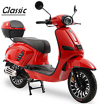 CARB Approved ICE BEAR "CLASSIC" 150cc Gas Scooter with Beautiful Trims, Elegant 16-spoke 12" wheels, LED Lights, Digital Dash, USB Port, Dual Shocks (PMZ150-16), free shipping to your door, 1 year bumper to bumper warranty, lift time technical support.