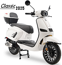 2025 ICE BEAR "CLASSIC" 150cc Gas Scooter with Beautiful Trims, Elegant 16-spoke 12" wheels, LED Lights, Digital Dash, USB Port, Dual Shocks (PMZ150-16), free shipping to your door, 1 year bumper to bumper warranty, lift time technical support