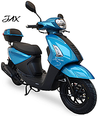 2025 ICE BEAR "JAX" 50cc European style scooter with Kenda Tires, Disc Brake, Dual Shocks, Digital Display, LED Lights, USB Port, Rear Trunk & Large under-seat storage (PMZ50-3), free shipping to your door, 1 year parts warranty.