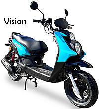 2025 ICE BEAR "VISION" 50cc Sport Scooter Fully Automatic with ABS Disc Brake, Dual Shocks, 12" Big Tires with Rugged Tread Pattern (PMZ50-17), free shipping to your door, free scooter cover, 1 year bumper to bumper warranty, life time technical support