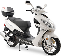 2025 CARB Approved ICE BEAR "Hawkeye" 150cc Gas Scooter Fully Automatic with ABS Disc Brake, Dual Shocks, 13" DOT Tires (PMZ150-3C), free shipping to your door, free scooter cover, 1 year bumper to bumper warranty, life time technical support
