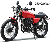 95% Assembled 2019 ROKETA 250cc Cruiser Motorcycle Air Cooled Manual 5 Speed, Dual Disc Brakes, Dual Shocks, 18" Big Tires (MC-170-250). Free shipping to your door near fully assembled. Free helmet. 1 year warranty.