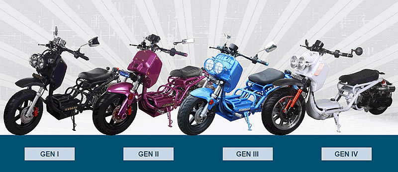 ICE BEAR MADDOG SCOOTERS for sale, all 4 generations, PMZ50-19, PMZ50