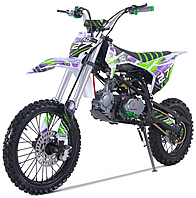 Upgraded DB27 125cc Premium Dirt Bike 4 Speed Manual, 38 MPH, Dual Disc Brakes, Inverted Forks, 17"/14" Knobby Tires, free shipping to your door, free gift, 6 months warranty, life time technical support.