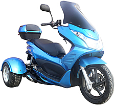 2026 Ice Bear "Q6" 50cc FULL SIZE Motor Trike Scooter PST50-17 with Windshield, 14" Big Tire. Motorcycle license is not needed, free shipping to your door with a free gift at your choice, 1 year bumper to bumper warranty, life time technical support.