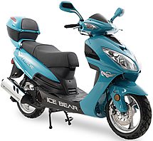 2026 CARB Approved ICE BEAR "Hawkeye" 150cc Gas Scooter Fully Automatic with ABS Disc Brake, Dual Shocks, 13" DOT Tires (PMZ150-3C), free shipping to your door, free scooter cover, 1 year bumper to bumper warranty, life time technical support