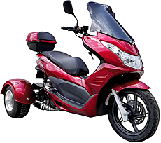 NEW Ice Bear "Q6" 150cc FULL SIZE Motor Trike Scooter PST150-17 comes with Windshield, 14" Big Tire, LED Lights. Free shipping to your door. Free DOT approved scooter helmet, free 1 year bumper to bumper warranty.