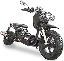 The Original (GEN 1) ICE BEAR "MADDOG" 50cc Moped Scooter Street Bike Low Profile with 12" Extra Wide Tire, Fully Automatic Transmission (PMZ50-19), free shipping to homes, free 12 months parts warranty, free gift, life time technical support