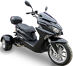 Brand New 2026 Ice Bear "Trifecta" 150cc KING SIZE Motor Trike Scooter PST150-2 w/ Windshield & 13" Big Tire. Free shipping to your door. Free DOT approved scooter helmet, free 1 year bumper to bumper warranty.