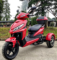 Ice Bear MOJO 50cc Z Model Trike Light Weight Motor Trike 3 Wheeler Scooter PST50-1Z w/ Extra Large Windshield (Motorcycle license is not needed), free shipping to your door with a free gift, 1 year bumper to bumper warranty, life time tech support.