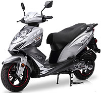BMS Prestige 150cc Scooter with Triple Halogen Headlights, LED Tailight, Dual Layer 13" DURO Sport Tires, Dual Shock Suspension, ABS Front Brake, Stainless Steel Nuts and Bolts, Detachable Rear Trunk. Free shipping to your door, free scooter helmet.