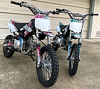 ICE BEAR 125cc "ROOST AUTO" Dirt Bike Fully Automatic, Dual Disc Brakes, Electric Key Start, 14"/12" Tires, Seamless Tubing Frame, 49 mph (PAD125-1F). Free shipping to your door. Free helmet. 6 month warranty. EPA Approved.