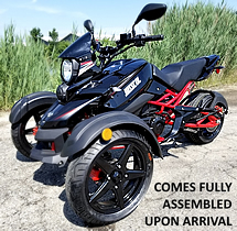 2022 Amigo Dragster 200cc Motor Trike Automatic w/ Reverse, 14" Big Tires, Front & Rear Disc Brakes, Digital Dash, Extra LED Light, 99.9% Assembled! Street legal in all 50 States! Free shipping to door, free helmet, 1 year bumper to bumper warranty
