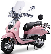 BMS 1-Tone Heritage Premium 150cc Scooter CVT Automatic Transmission, White Wall Tires, Windshield, EPA/DOT/CARB (95% assembled). Free shipping to your door, free scooter cover or smart battery charger, 1 year bumper to bumper warranty.