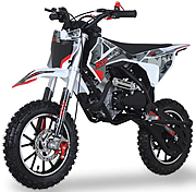 SYX MOTO 58cc mini dirt bikes 4-stroke Air cooled Fully Automatic, Dual Disc Brakes, Inverted Forks (PAD50-3), 10" Aluminum Wheels, Tether switch and emergency shut-off. Free shipping to your door. 6 months warranty.