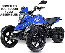 CARB Approved Saber 200cc Motor Trike Automatic w/ Reverse, 14" Big Tires, Front & Rear Disc Brakes, Digital Dash, Extra LED Light, 99.9% Assembled! Street legal in all 50 States! Free shipping to door, free helmet, 1 year bumper to bumper warranty.